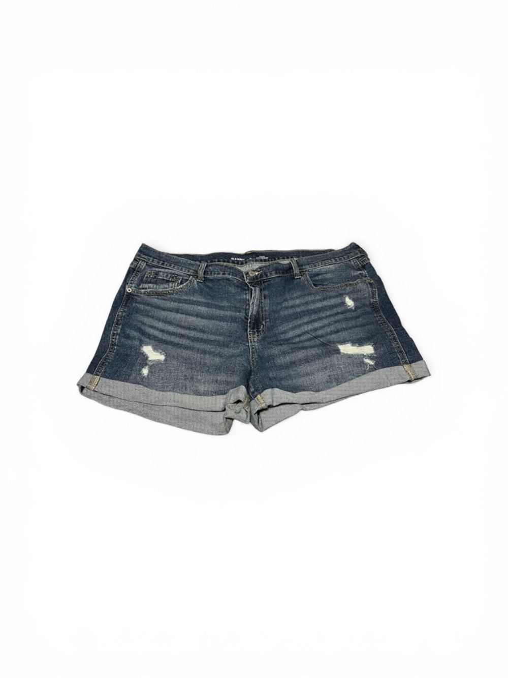 Old Navy Distressed Rolled Hem Denim Shorts - Dark Blue size 16